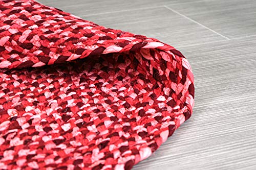5 ft Red Round Cotton Area Rug