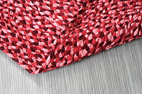 5 ft Red Round Cotton Area Rug