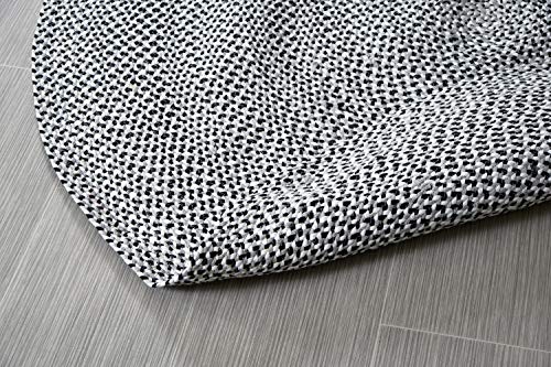 5 ft Grey Black & White Round Cotton Area Rug