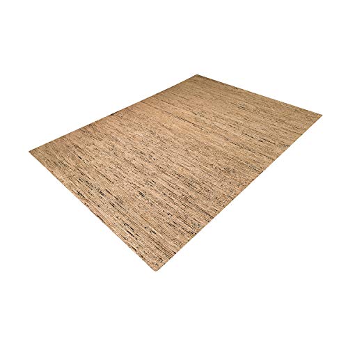 MystiqueDecors Hand Tufted Grey Jute & Viscose 5x8' Area Rug Large Modern Soft Striped Carpet Family Media Living Bar Room Bedroom Dining Room Rugs