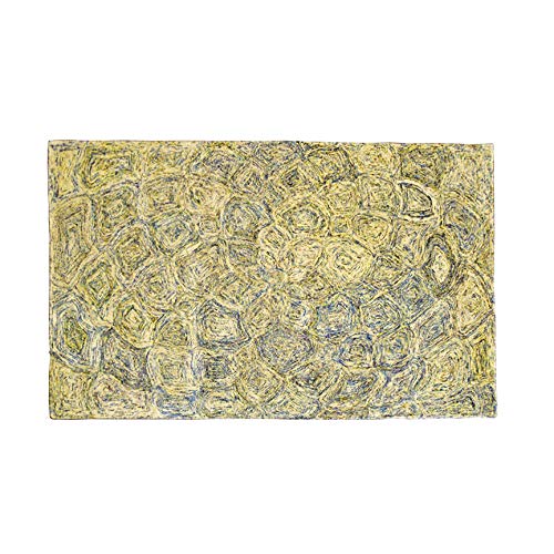 MystiqueDecors 5x8' Area Rug Hand Tufted Blue Green Yellow Tone Wool Abstract Carpet Family Living & Dining Room Bedroom Woolen Rugs