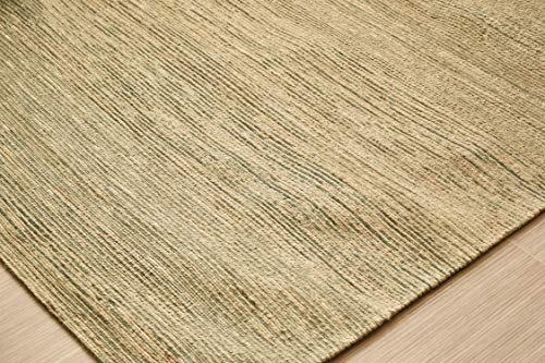 MystiqueDecors Hand Tufted Light Silver Gray Jute & Viscose 5x8' Area Rug Large Modern Soft Striped Carpet Family Media Living Bar Room Bedroom Dining Room Rugs