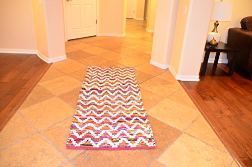 Runner Rug 2x6 ft Area Rugs Multi Color Soft HandWoven (29''x 73'') Carpet Entry Way Bedroom Living Room Dining Bathroom Rug by MystiqueDecors